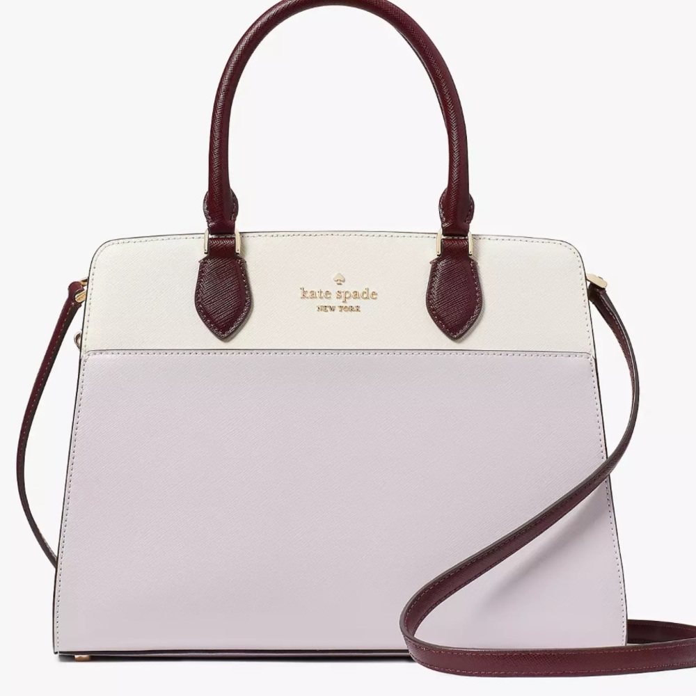 Kate Spade White and Burgundy Satchel